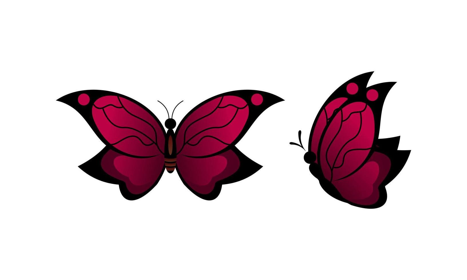 Beautiful color butterfly logo vector art illustration