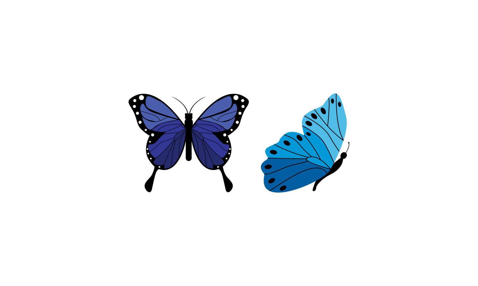 Beautiful color butterfly logo vector art illustration