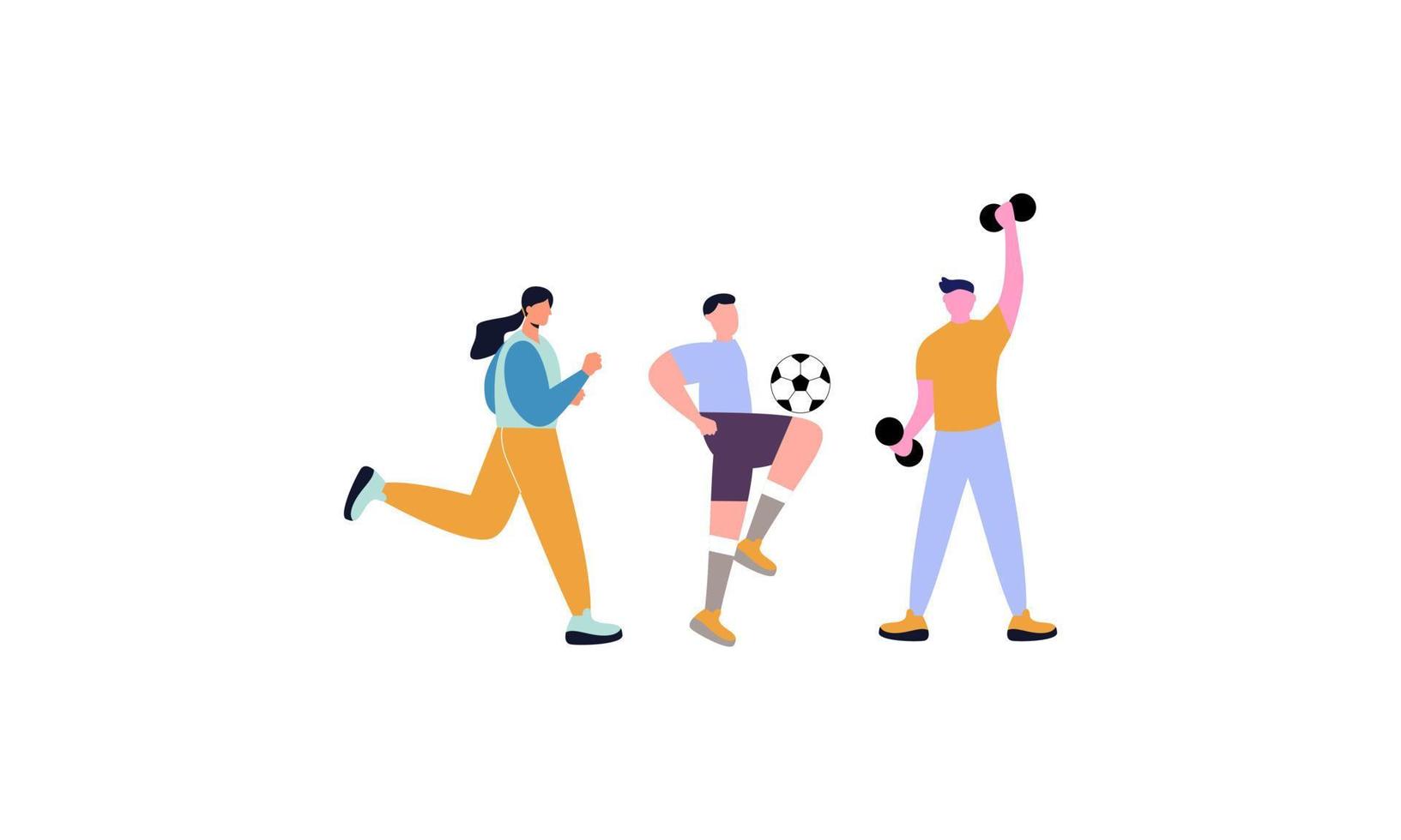 deportes de verano de varios atletas ilustración vectorial vector