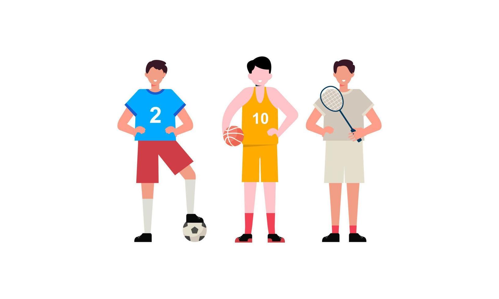 Summer sports of various athletes vector illustration