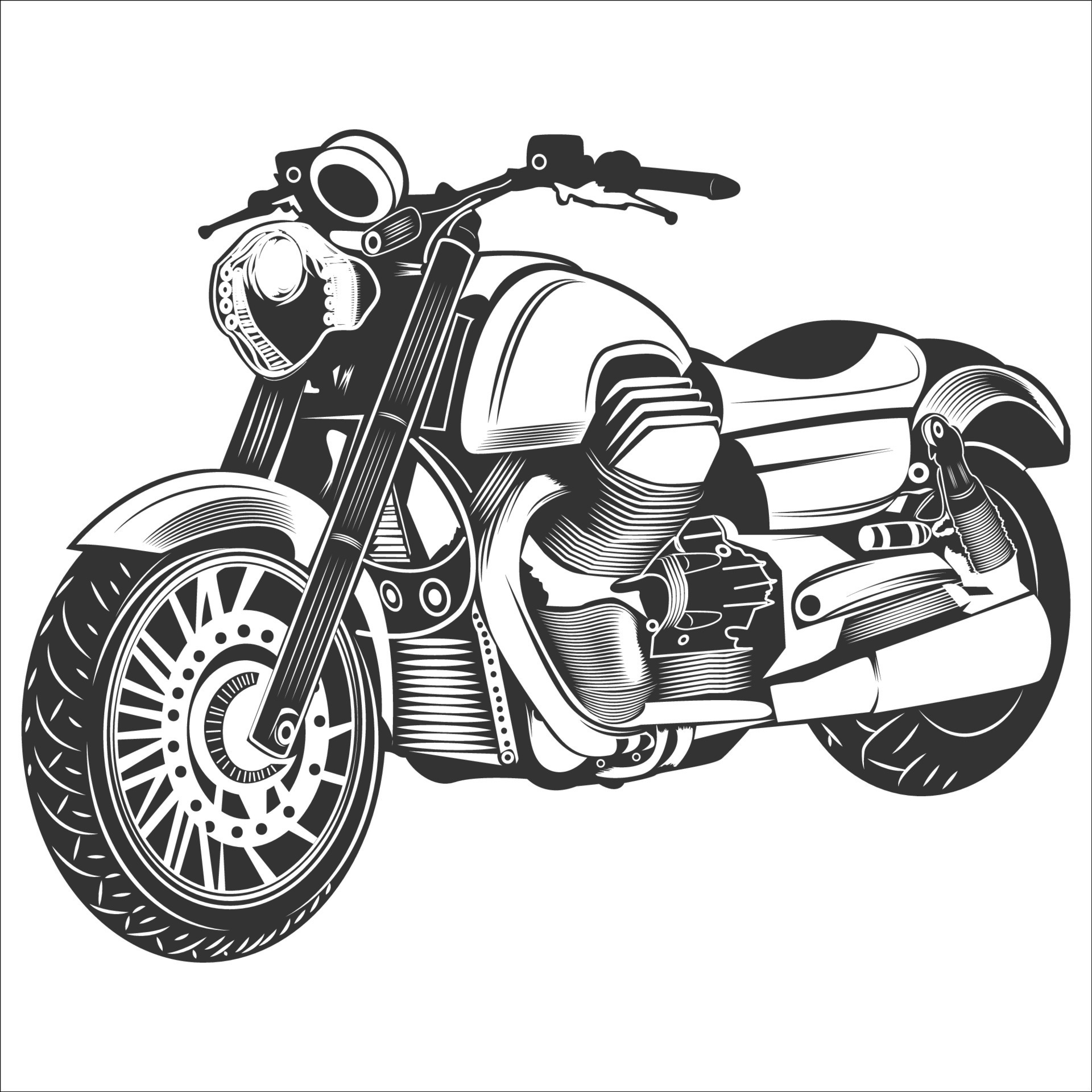 Motorcycle Vector Illustration 12952172 Vector Art At Vecteezy Motorcycle Illustration Vector