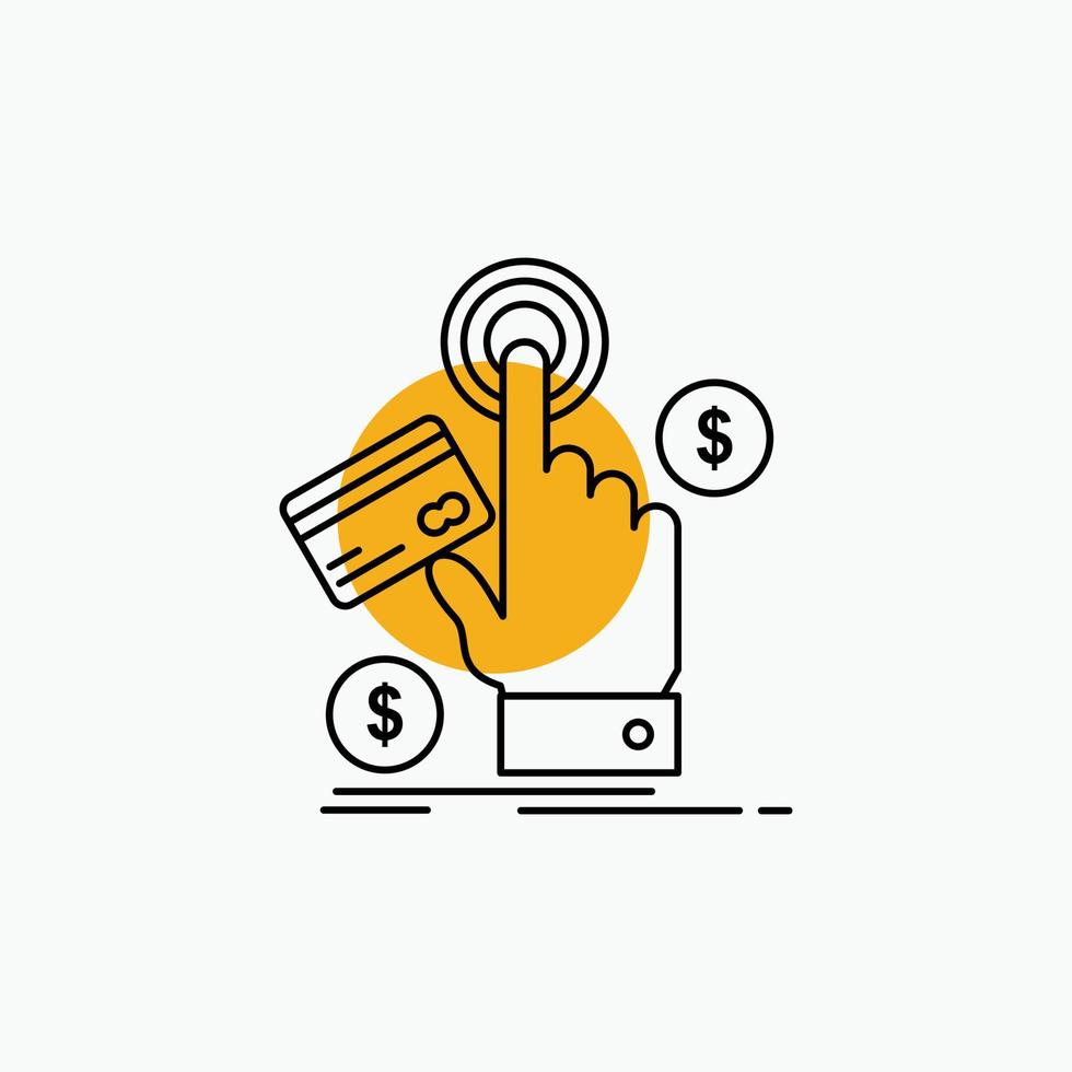 ppc. Click. pay. payment. web Line Icon vector