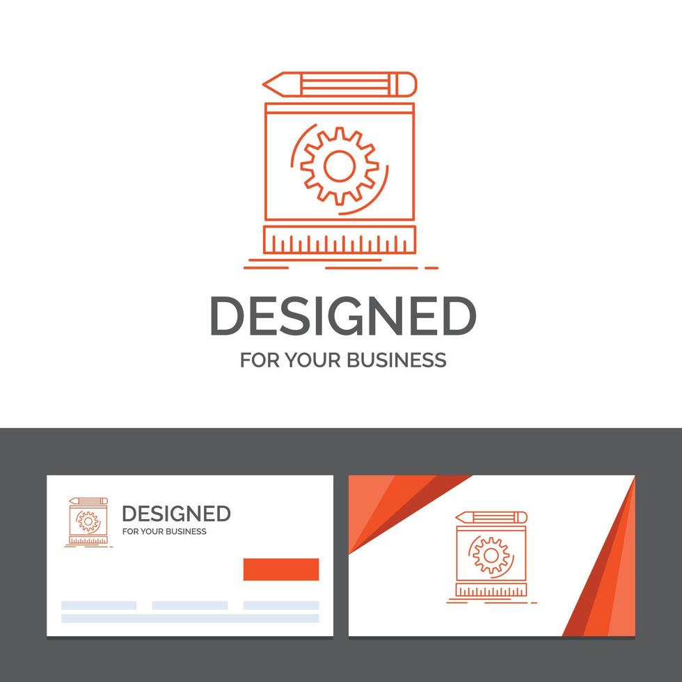 Business logo template for Draft. engineering. process. prototype. prototyping. Orange Visiting Cards with Brand logo template vector