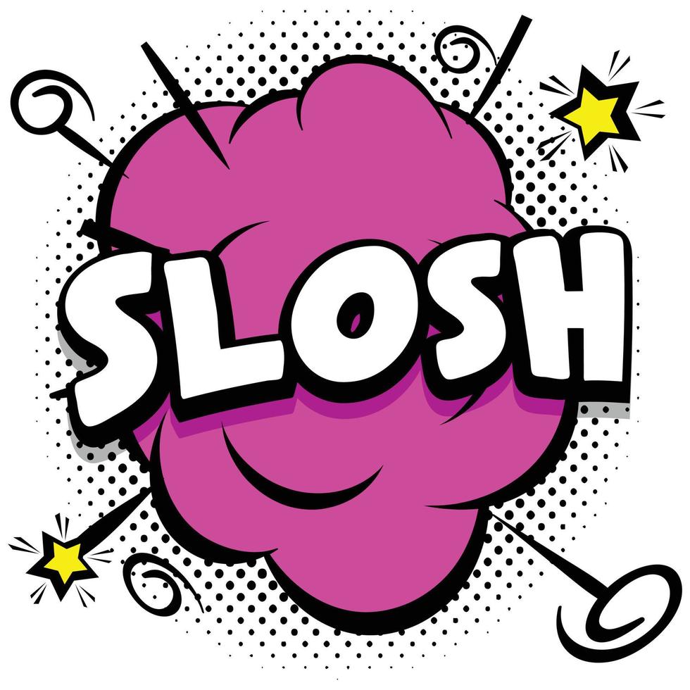 Slosh Comic bright template with speech bubbles on colorful frames vector