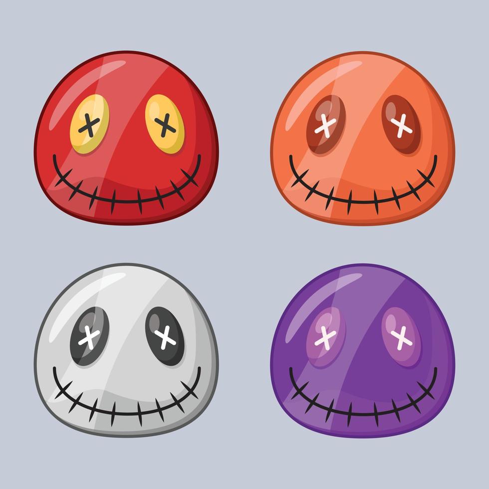 Halloween Spooky Monster Head Collection Vector