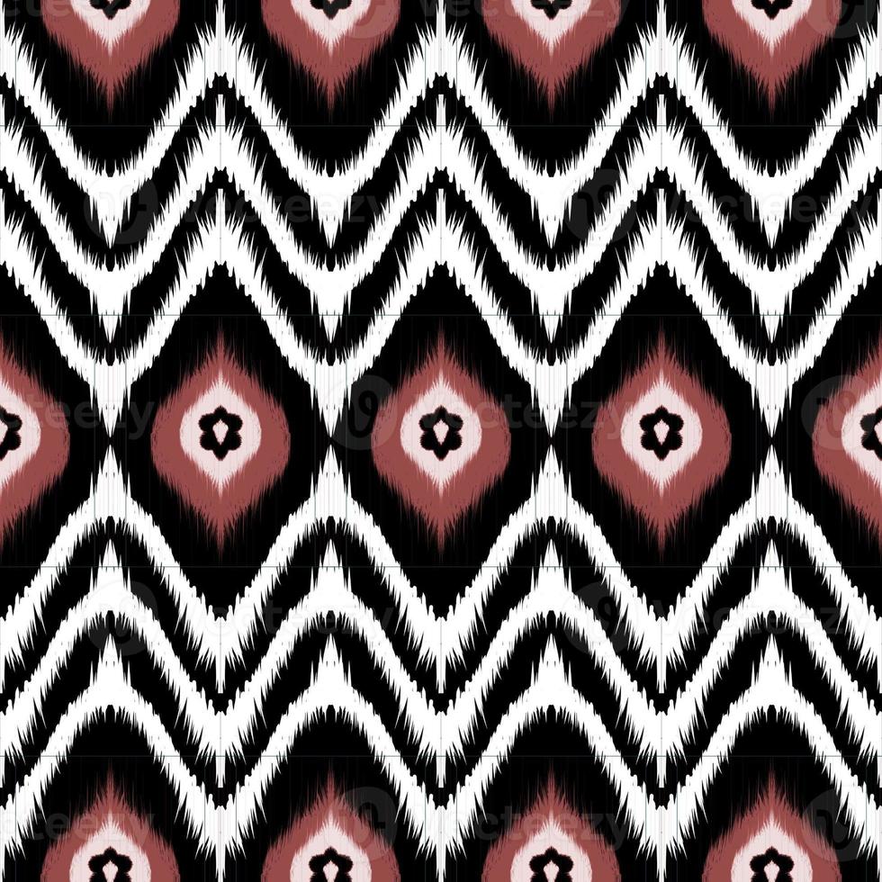 abstract ethnic oriental ikat seamless pattern original design for background carpet wallpaper clothing wrap batik fabric vector illustration fashion work embroidery photo