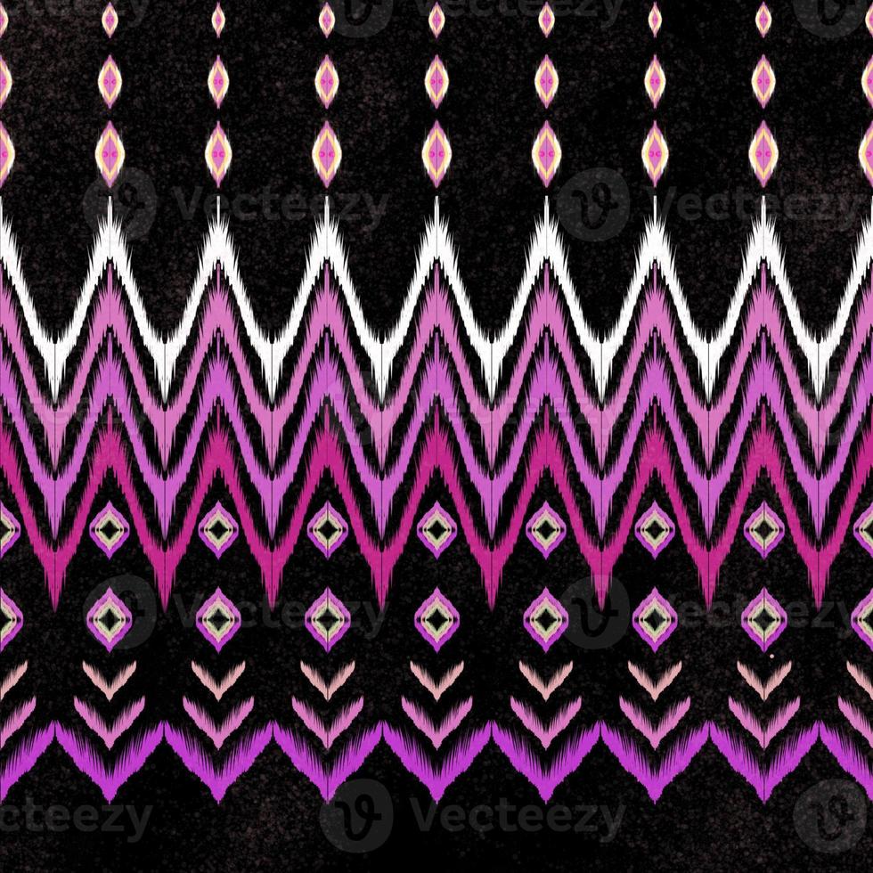 abstract ethnic oriental ikat seamless pattern original design for background carpet wallpaper clothing wrap batik fabric vector illustration fashion work embroidery photo