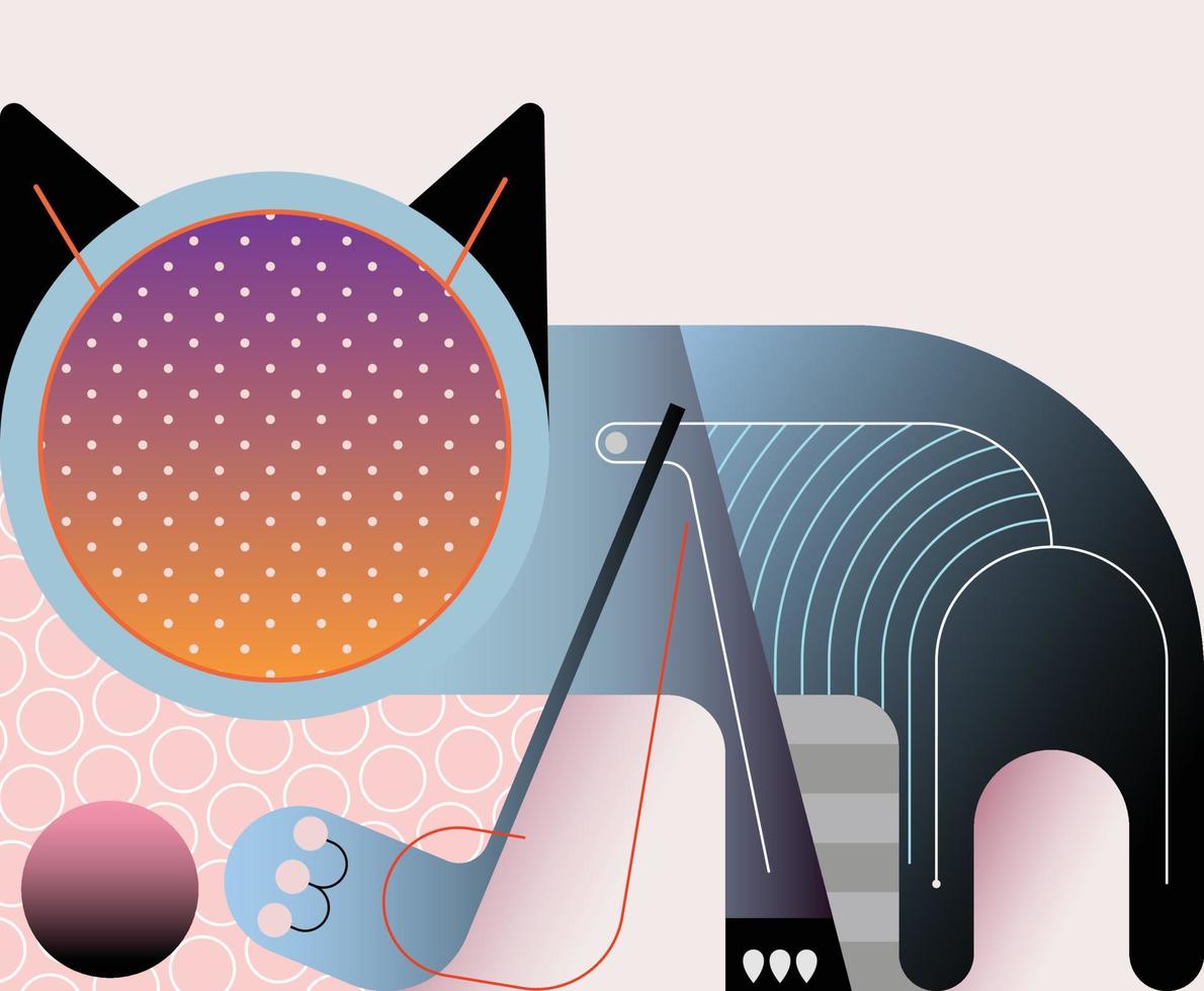 Cat Playing A Ball vector