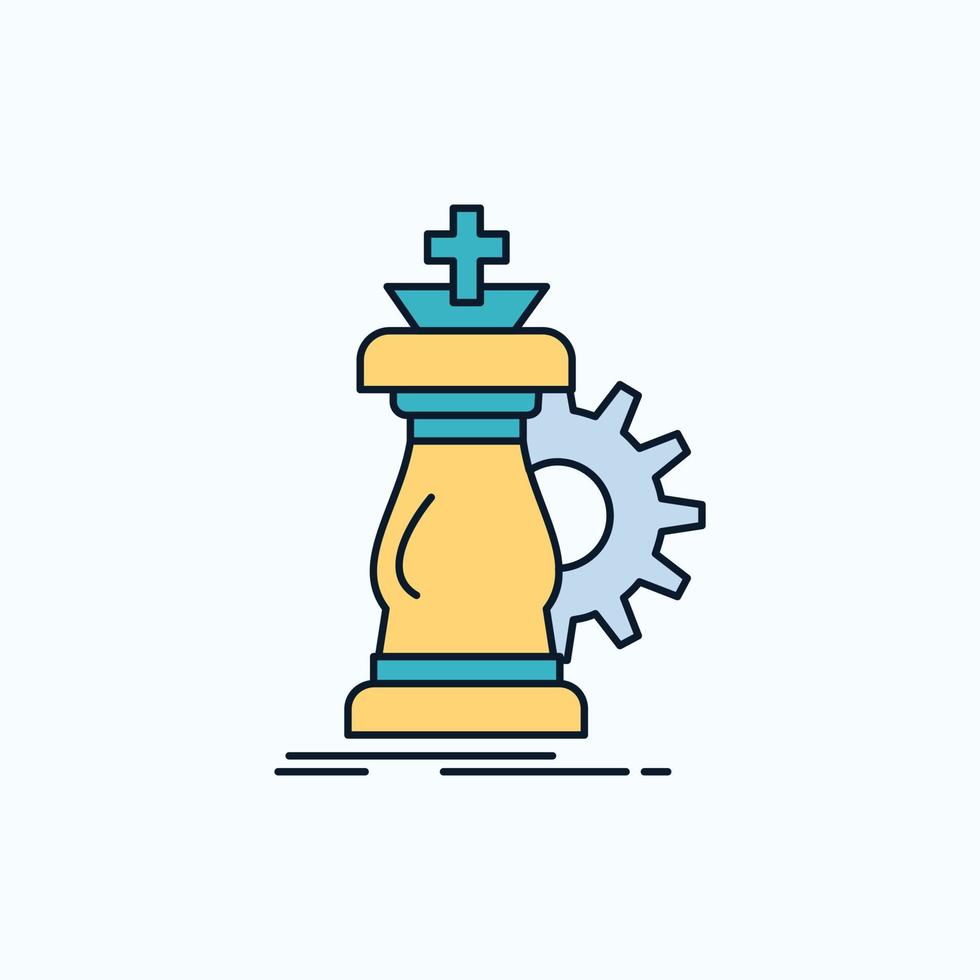 strategy. chess. horse. knight. success Flat Icon. green and Yellow sign and symbols for website and Mobile appliation. vector illustration