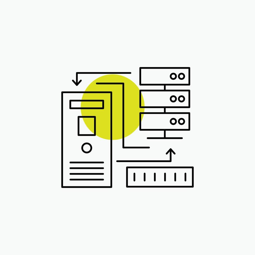 Combination. data. database. electronic. information Line Icon vector