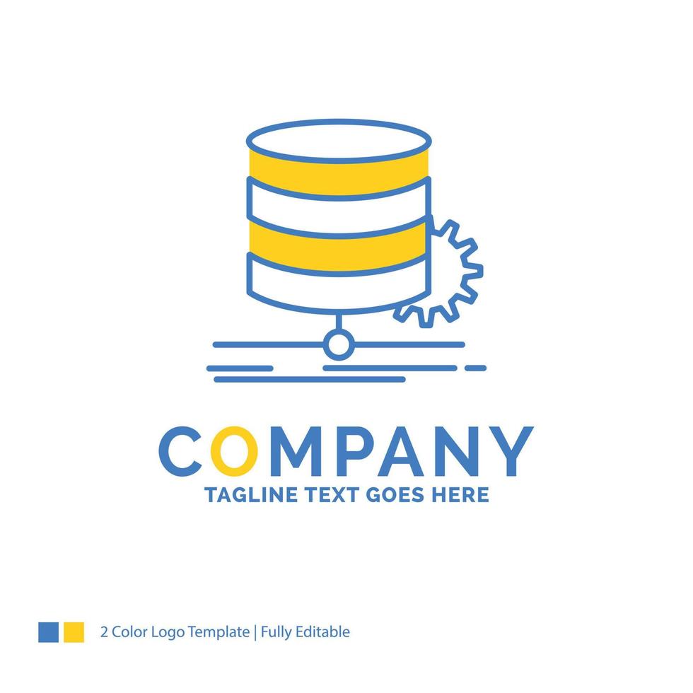 algoritmo. cuadro. datos. diagrama. plantilla de logotipo de negocio amarillo azul de flujo. lugar de plantilla de diseño creativo para eslogan. vector