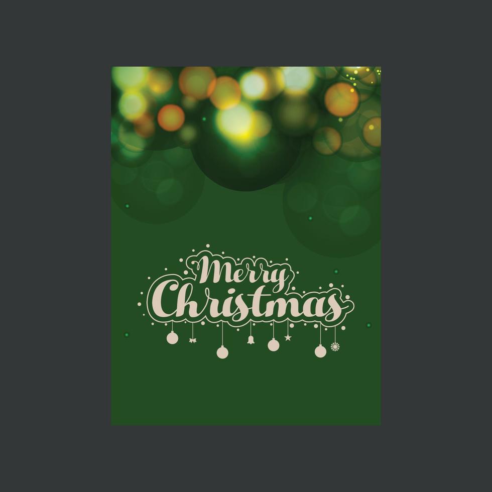 Merry Christmas glowing Green background vector