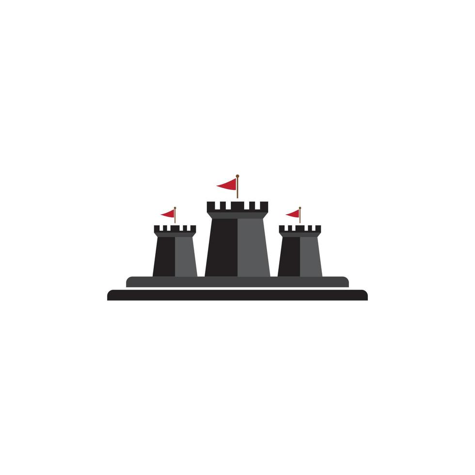 ilustración del icono del vector del logotipo del castillo