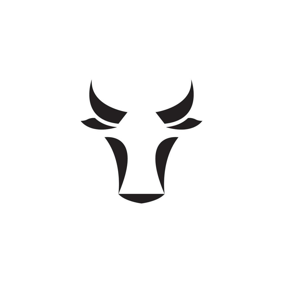 Cow and bull head icon illustration vector