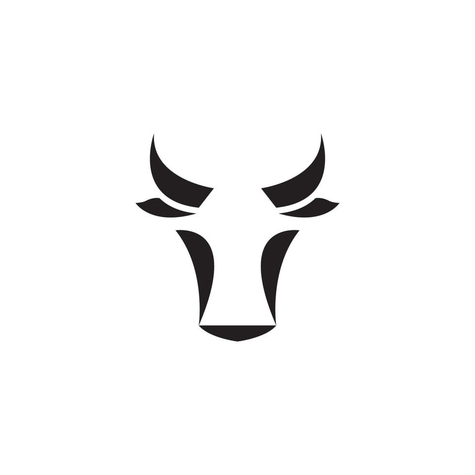 Cow and bull head icon illustration vector