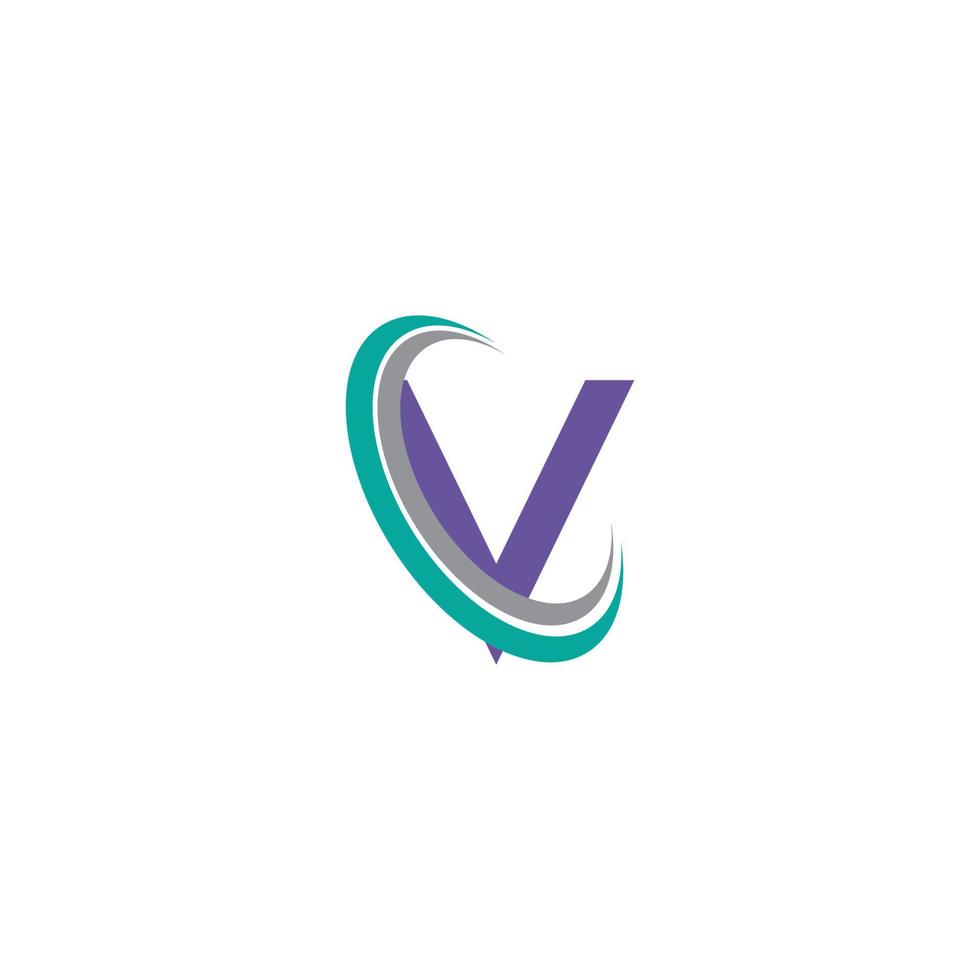 Ilustración de vector de plantilla de logotipo de letra v