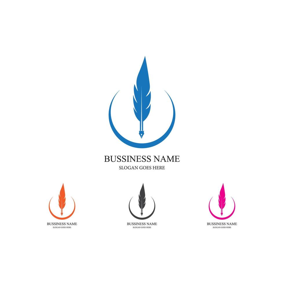 feather logo template vector icon