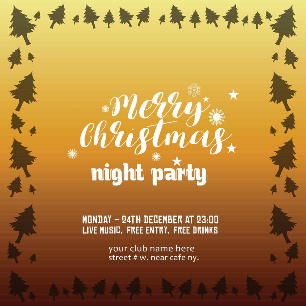 Merry Christmas Night Party background 12952857 Vector Art at Vecteezy