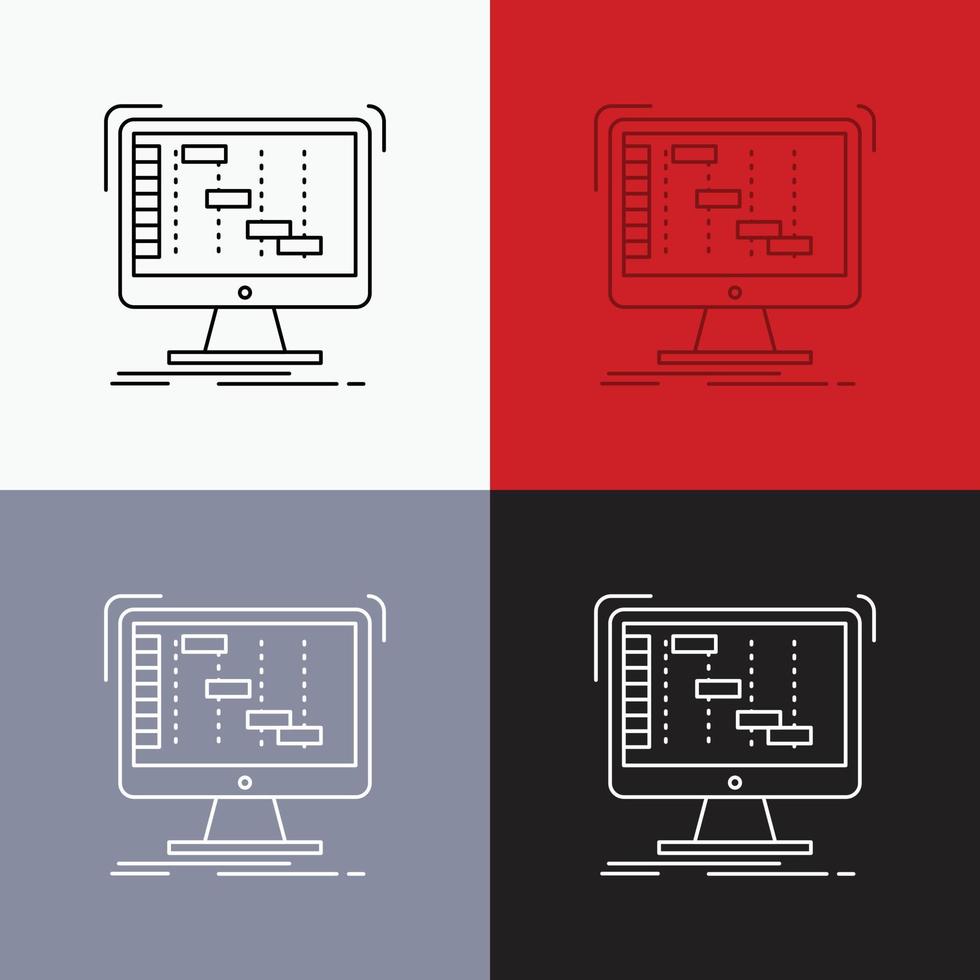 Ableton. application. daw. digital. sequencer Icon Over Various Background. Line style design. designed for web and app. Eps 10 vector illustration