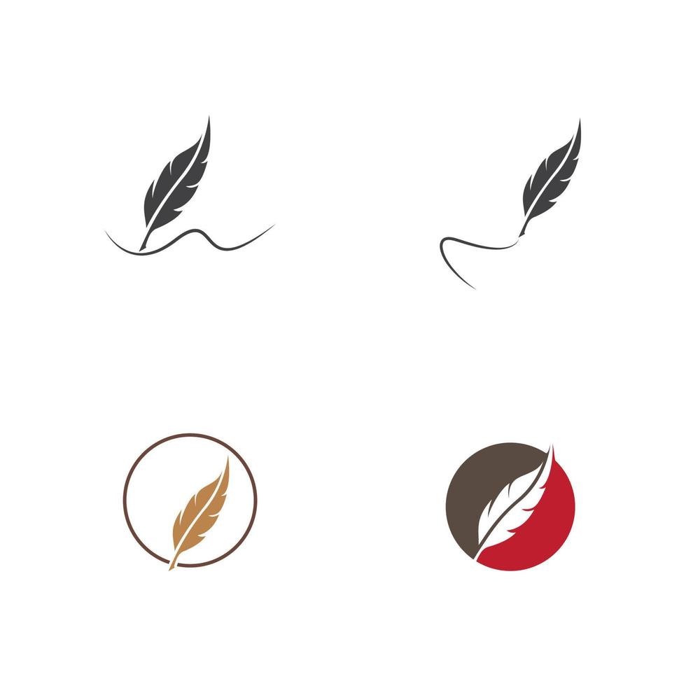 feather logo template vector icon