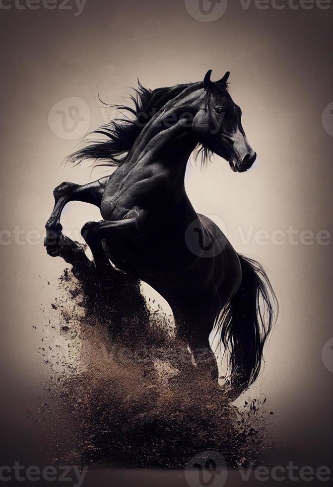 Running Black Horse |
