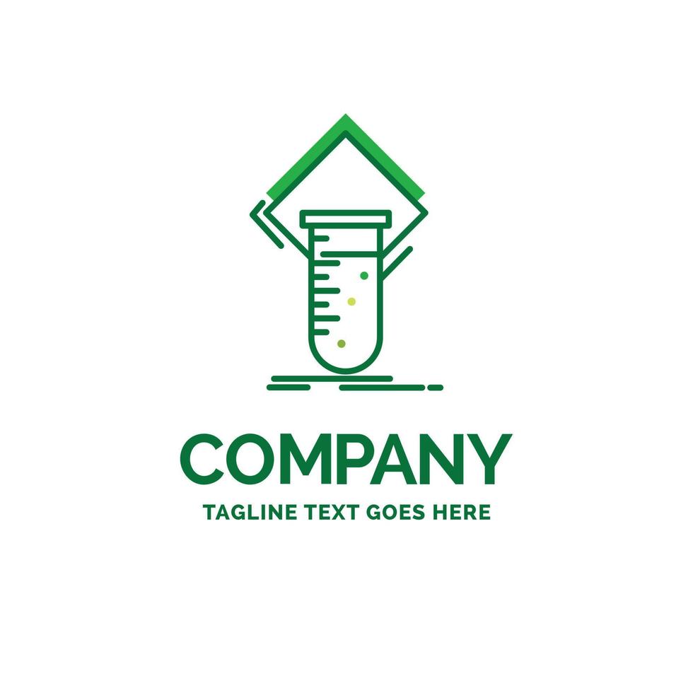 Chemistry. lab. study. test. testing Flat Business Logo template. Creative Green Brand Name Design. vector