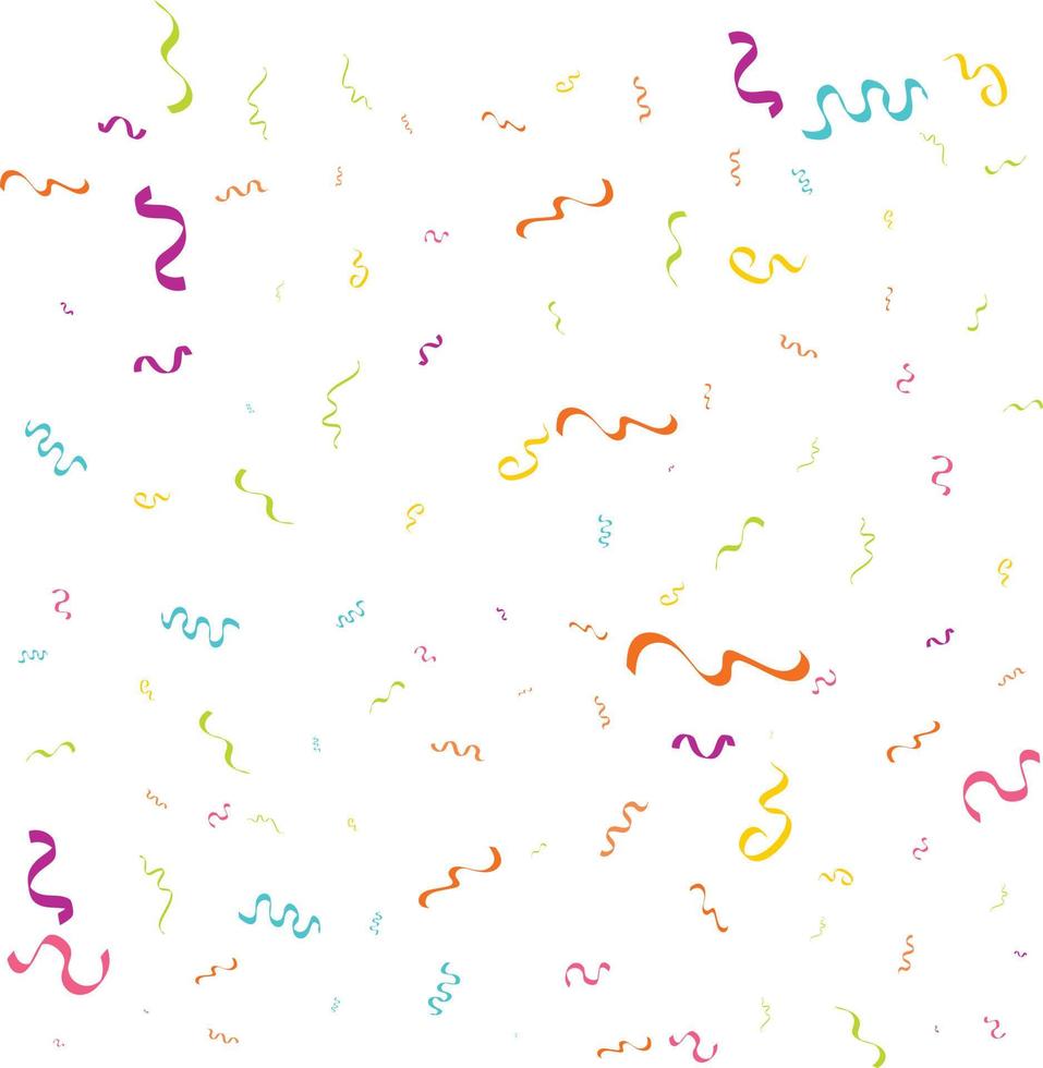 Colorful Confetti. Vector Festive Illustration of Falling Shiny Confetti Isolated on Transparent White Background. Holiday Decorative Tinsel Element for Design