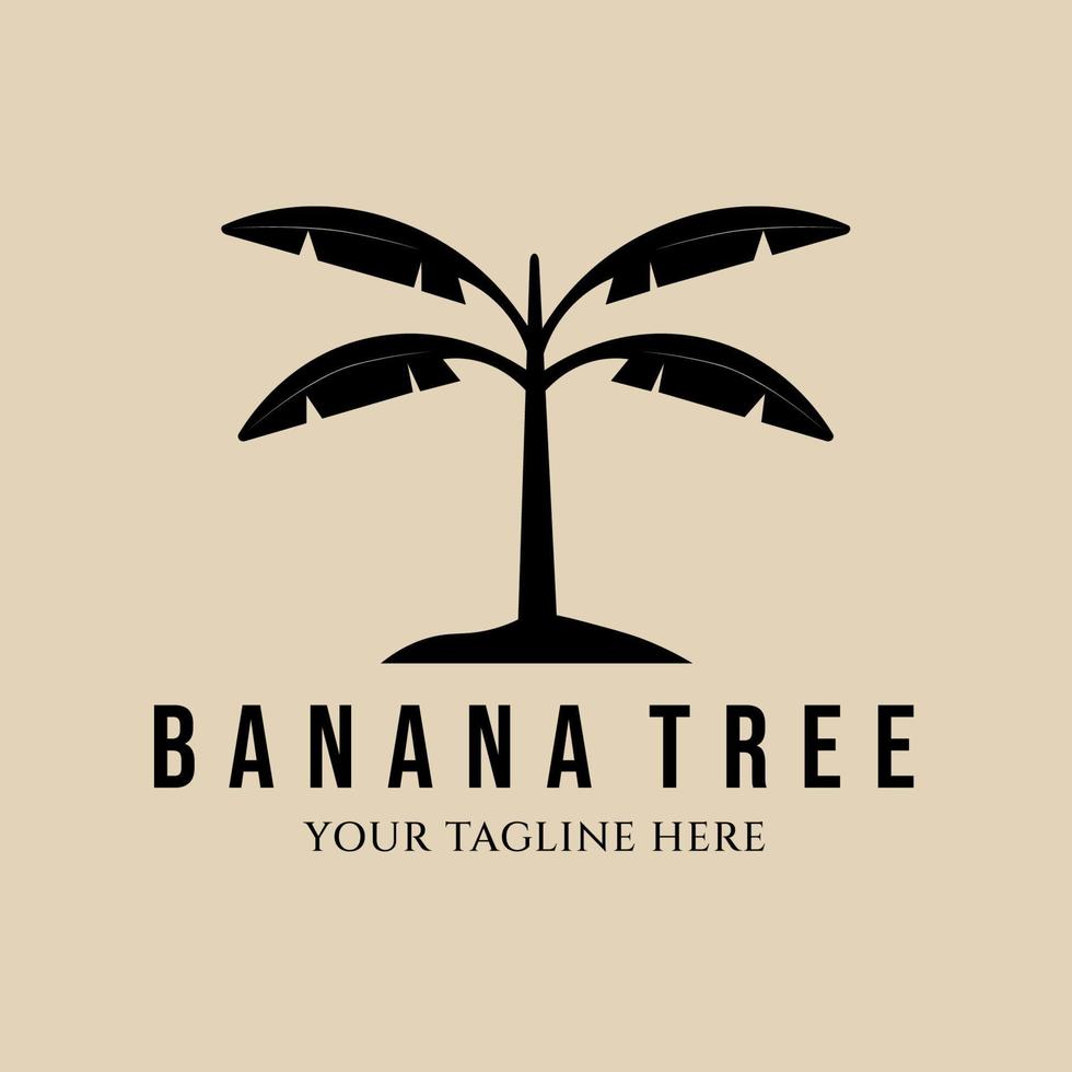 Banana tree vintage logo, icon and symbol, vector illustration design