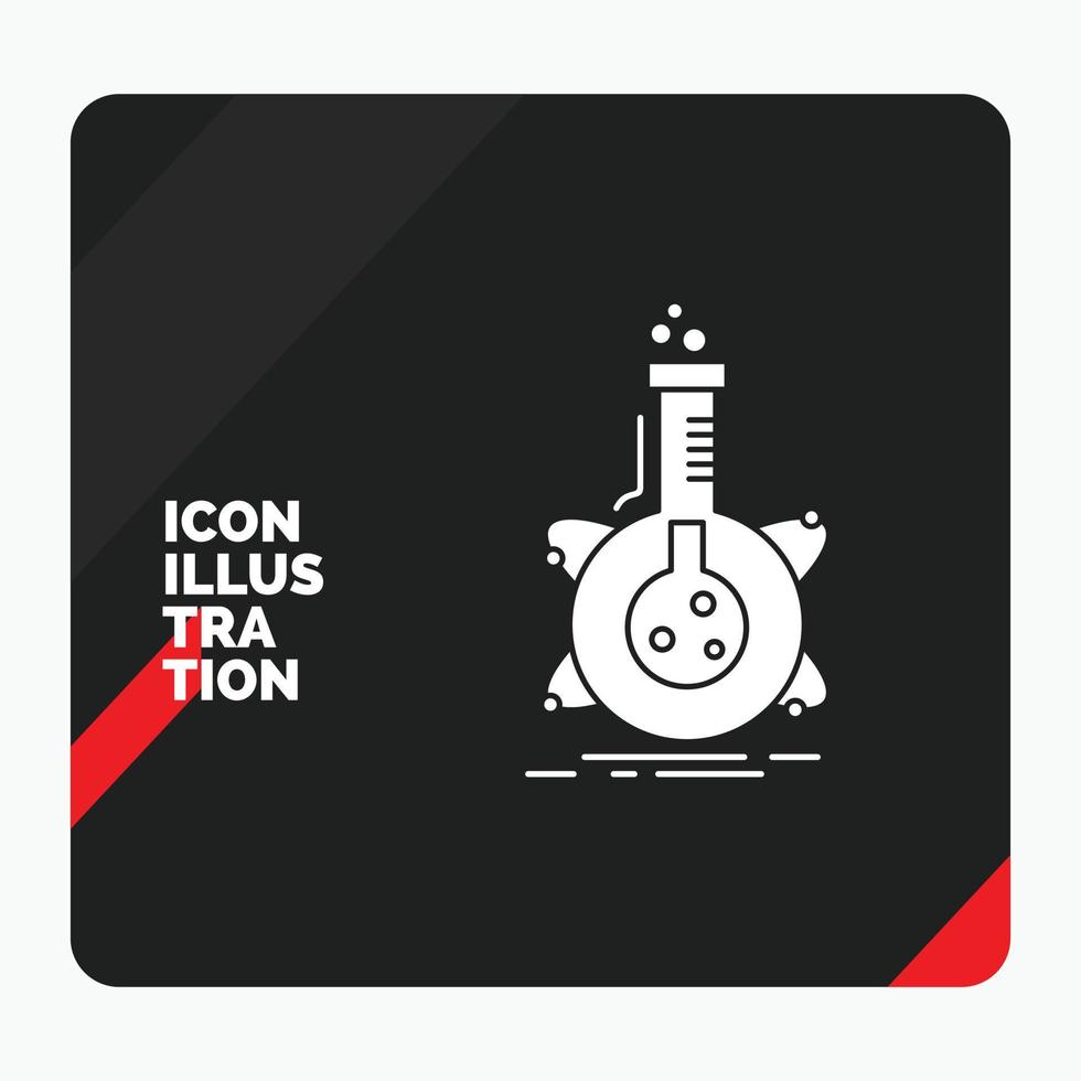Red and Black Creative presentation Background for research. laboratory. flask. tube. development Glyph Icon vector