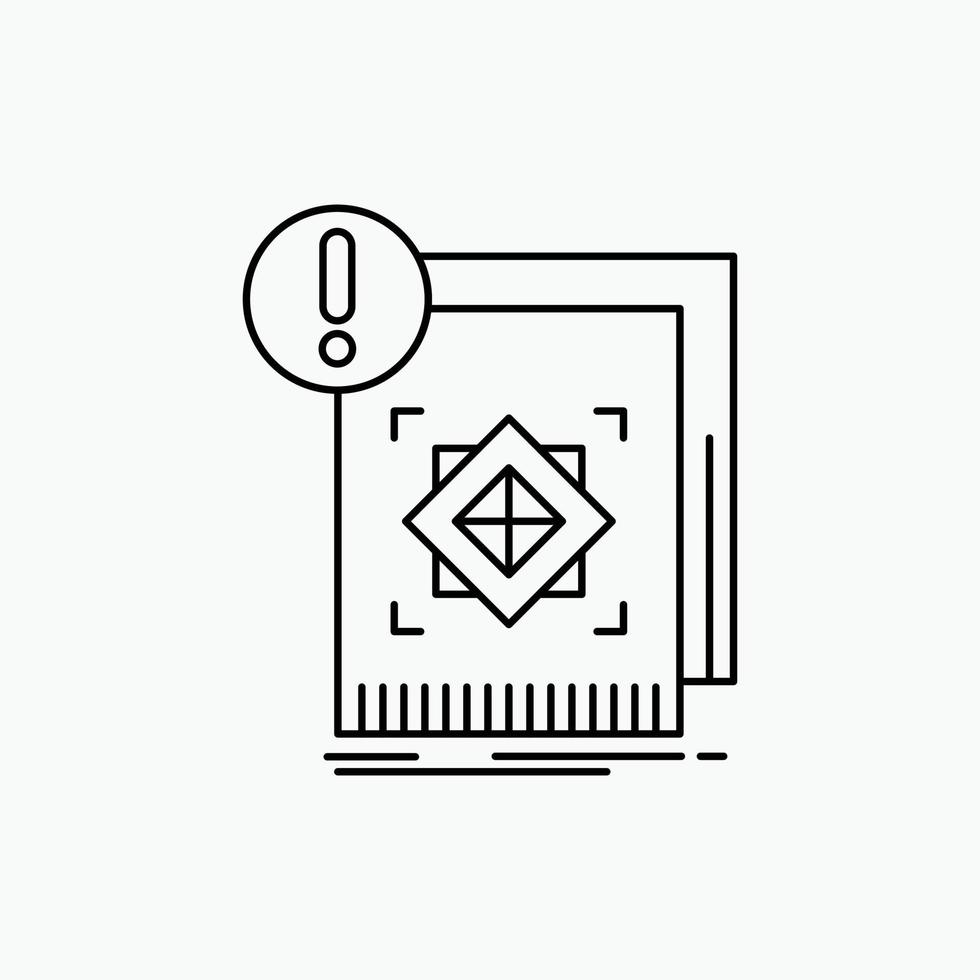 structure. standard. infrastructure. information. alert Line Icon. Vector isolated illustration