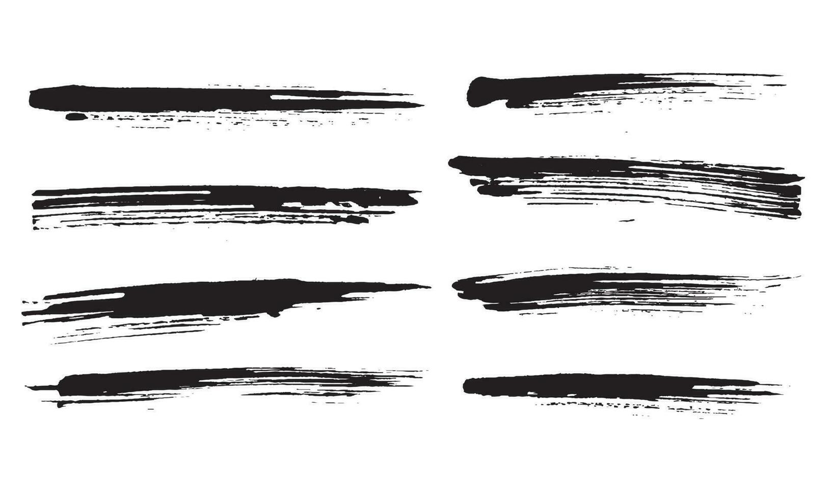 Collection of grunge brush strokes vector