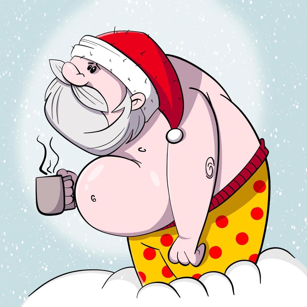 Santaclaus and Coffee vector