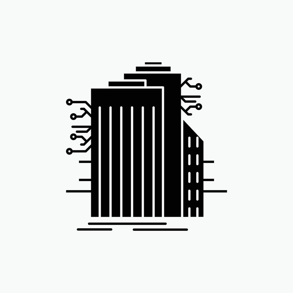 Building. Technology. Smart City. Connected. internet Glyph Icon. Vector isolated illustration