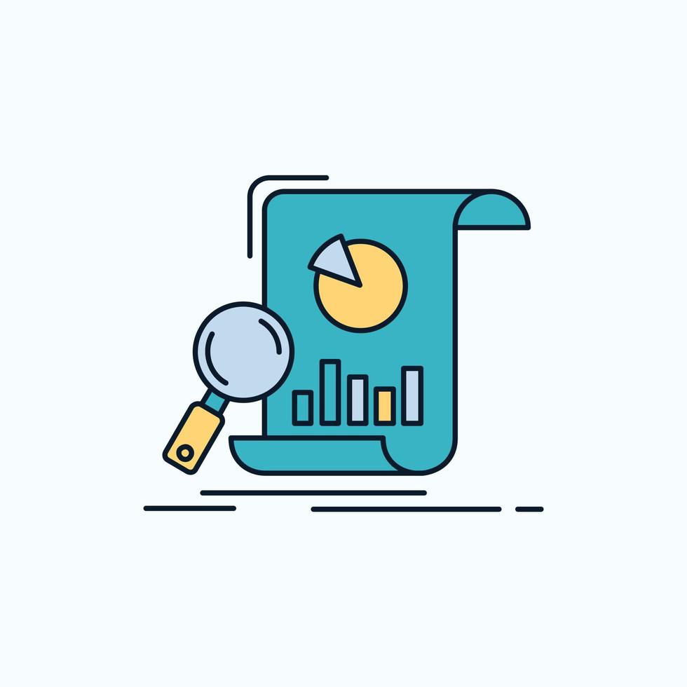 Analysis. analytics. business. financial. research Flat Icon. green and Yellow sign and symbols for website and Mobile appliation. vector illustration