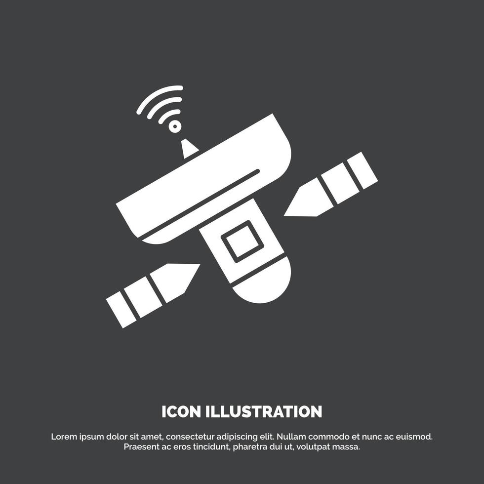 satellite. antenna. radar. space. Signal Icon. glyph vector symbol for UI and UX. website or mobile application