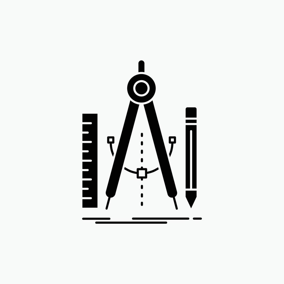 Build. design. geometry. math. tool Glyph Icon. Vector isolated illustration