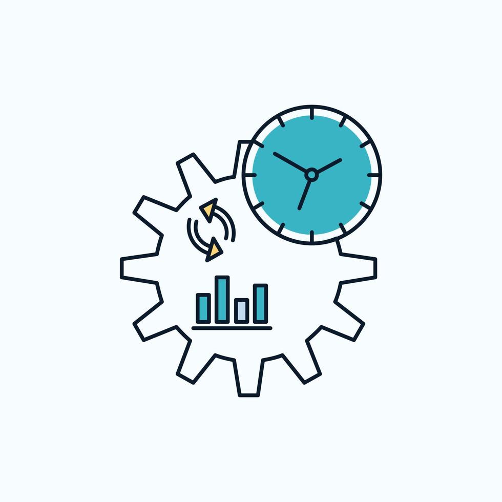 Business. engineering. management. process Flat Icon. green and Yellow sign and symbols for website and Mobile appliation. vector illustration