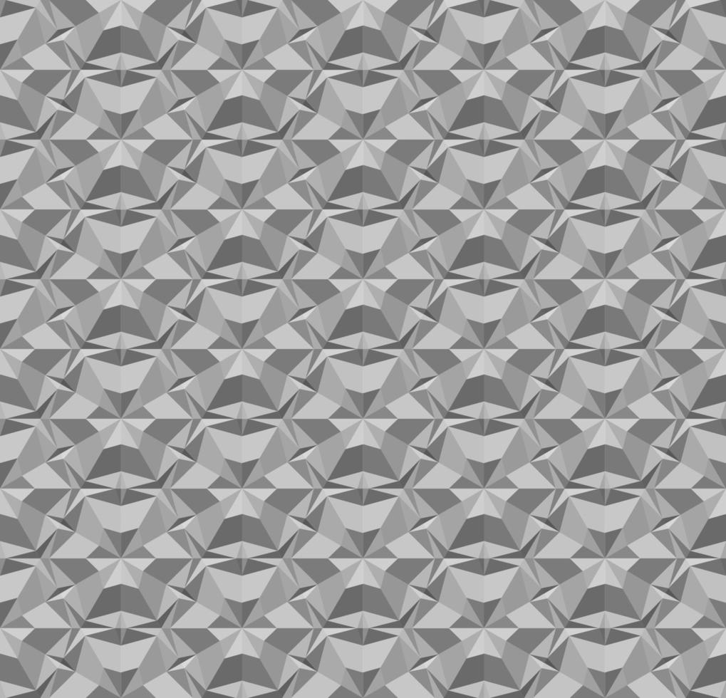 Seamless geometric 3D texture with extrusion effect. Gray polygonal pattern with concrete surface effect. Vector illustration for background wallpaper interior textile wrapping paper and print design.