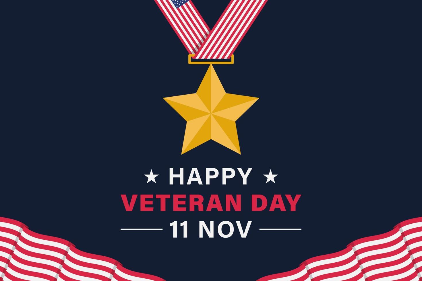 cartel de banner de fondo de vector de día de veterano