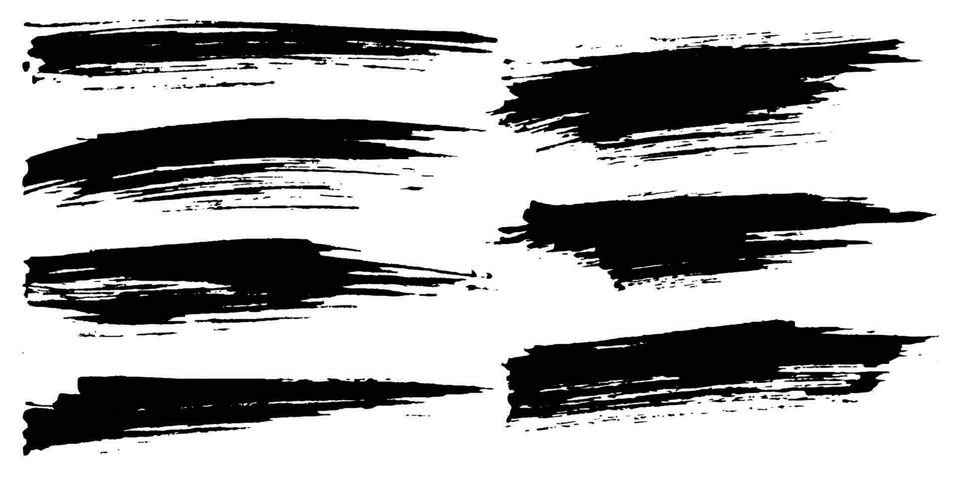 Ink grunge brush stroke collection vector