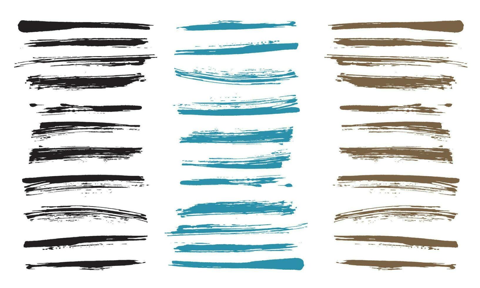 Colorful ink brush stroke collection vector