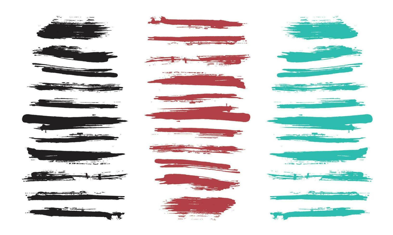 Colorful ink brush stroke collection vector