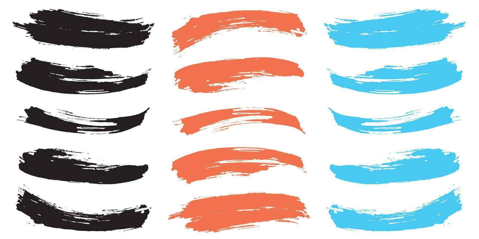 Colorful ink brush stroke collection vector