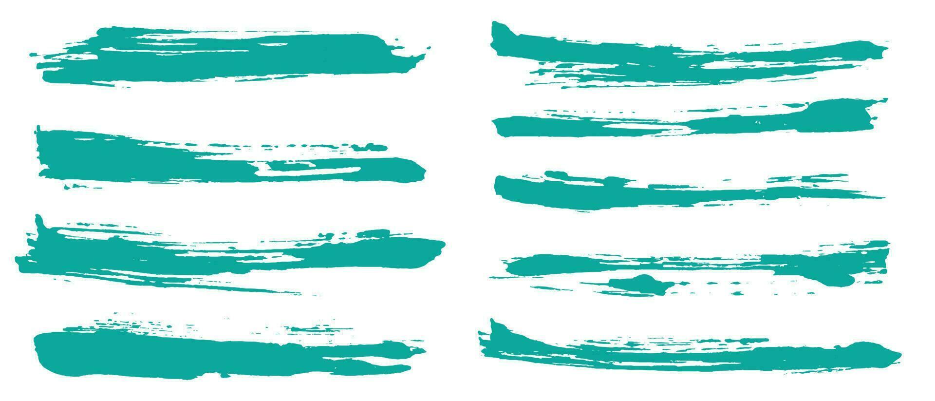 Colorful ink brush stroke collection vector