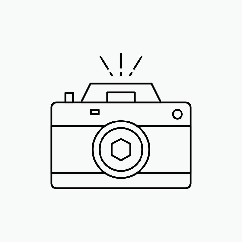 cámara. fotografía. captura. foto. icono de línea de apertura. ilustración vectorial aislada vector