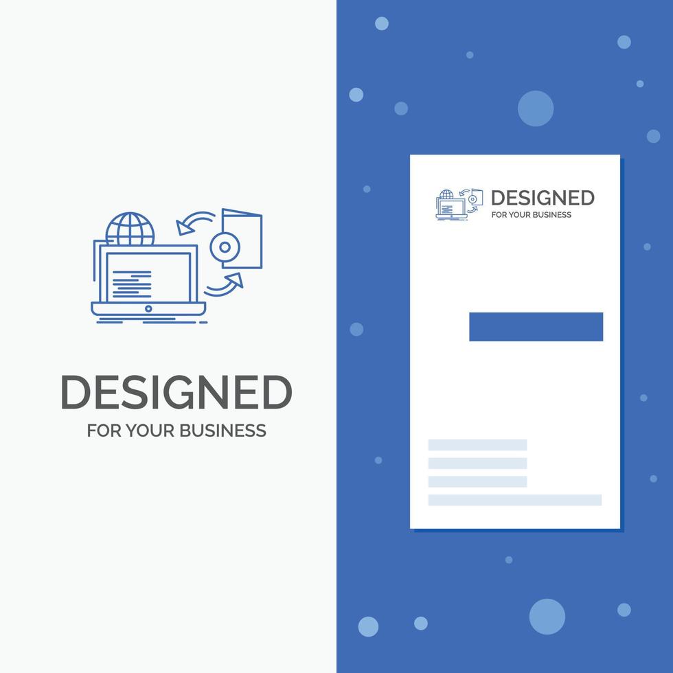 Business Logo for Disc. online. game. publish. publishing. Vertical Blue Business .Visiting Card template vector