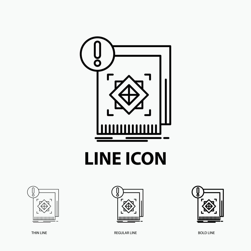 structure. standard. infrastructure. information. alert Icon in Thin. Regular and Bold Line Style. Vector illustration