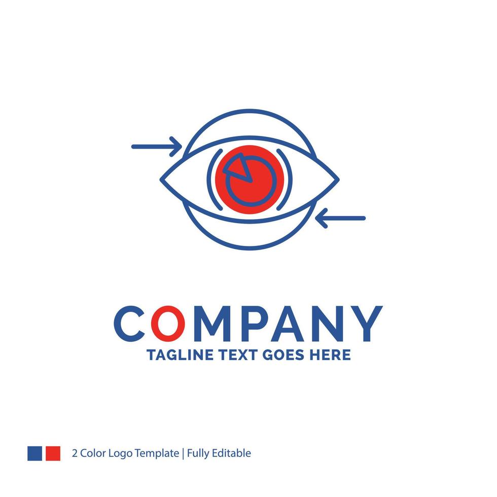 Company Name Logo Design For Business. eye. marketing. vision. Plan. Blue and red Brand Name Design with place for Tagline. Abstract Creative Logo template for Small and Large Business. vector