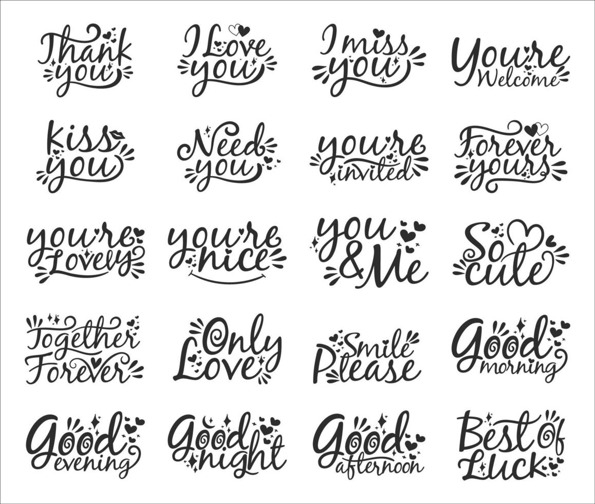 Typography Design Set vector