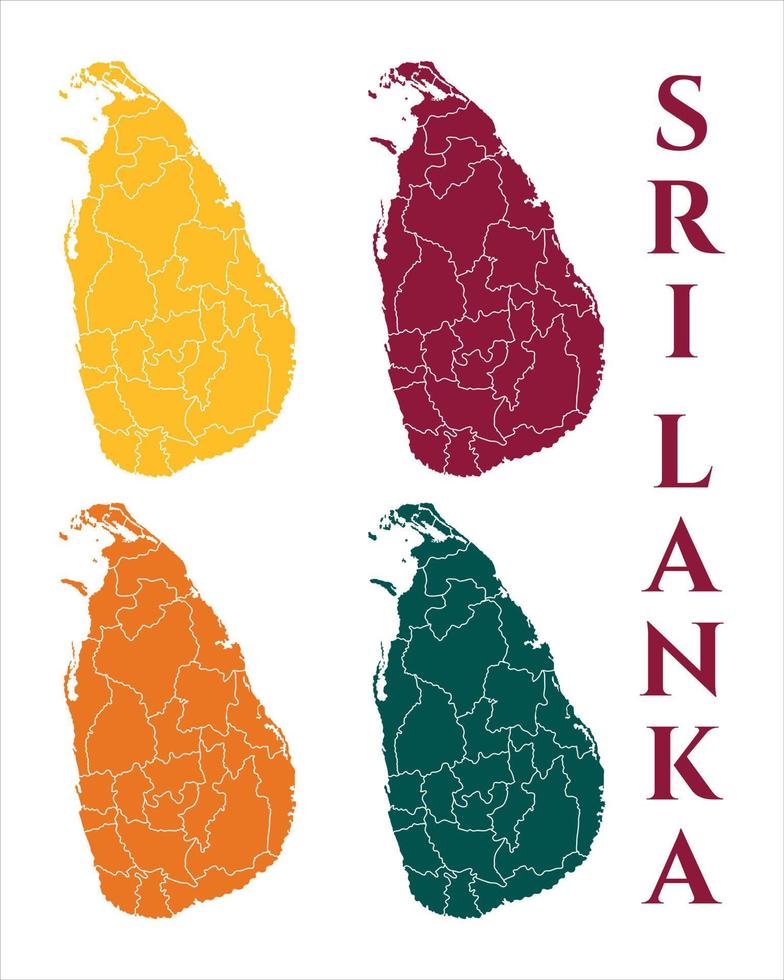 sri lanka mapa arte vectorial vector